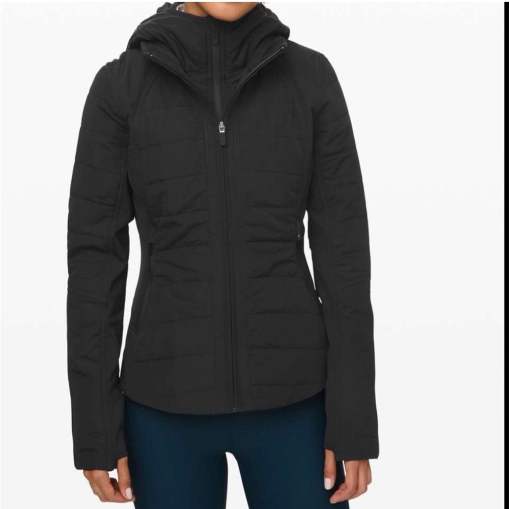 Lululemon Another Mile Women's Black Hooded Jacket Size 8